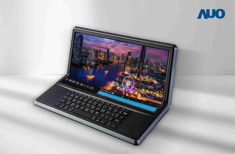 人生就是博14.6吋Micro LED折迭显示屏幕，，，搭配半径4mm的弯折绞炼，，，，以及高画素、、高亮度、、高对比度的显示技术特点，，，，即便在大视角下仍保有绝佳色相与亮度