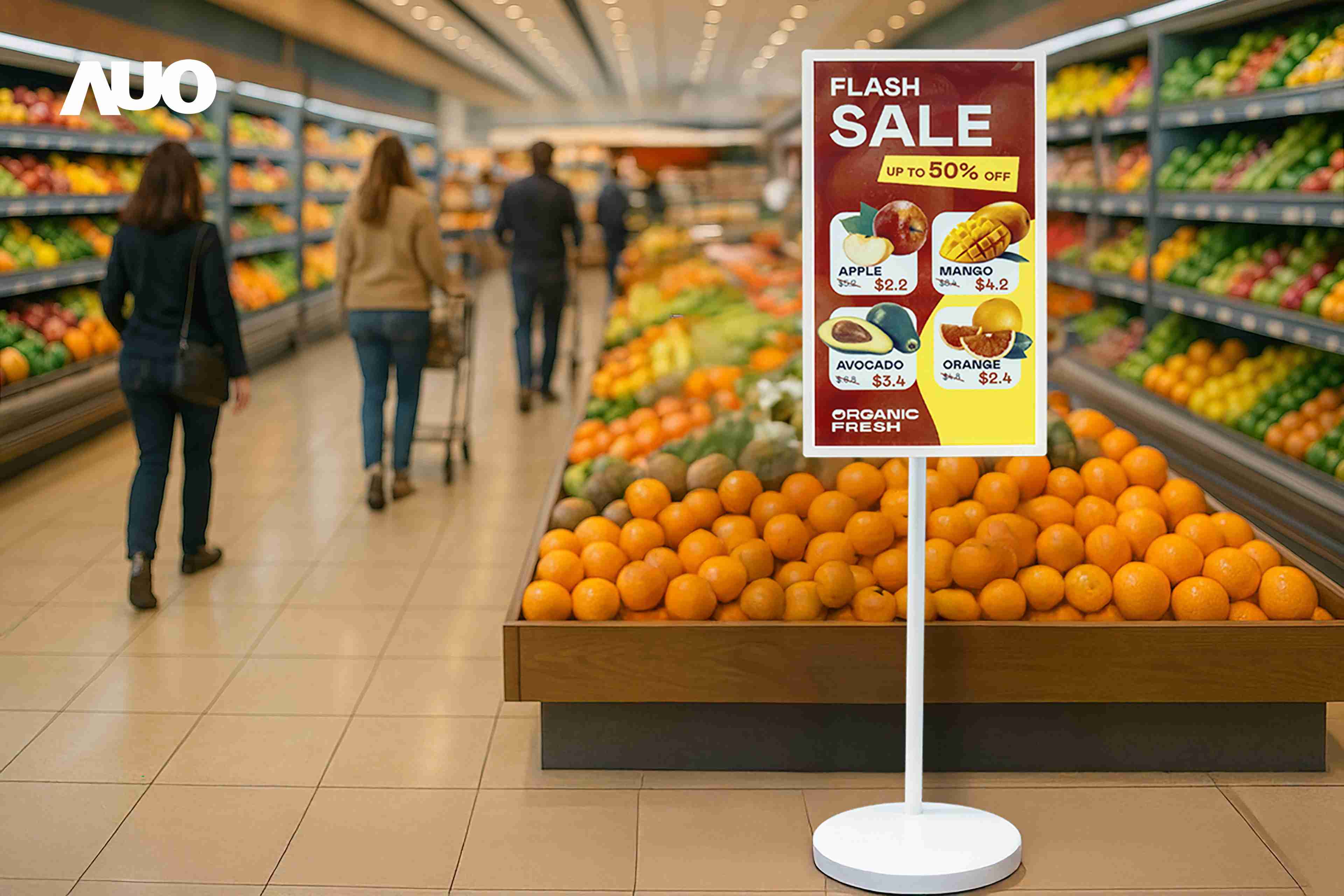 达擎首亮相低功耗、、、、全彩的〝aecoPost电子纸解决方案〞，，，，仅在更新画面时需要微量的电力驱动，，，无需布建电线的便捷设计，，，，使其可灵活应用、、、随意置放，，，并可透过云端或行动装置app，，，轻松管理及排程广告内容，，晋升店头营销利器。。。